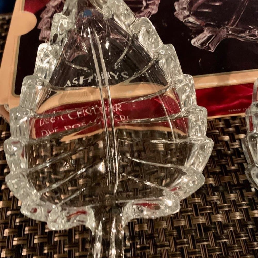 Made in Italy- Vintage Crystal Leaf Set~ Mid-century - Thumbnail 8