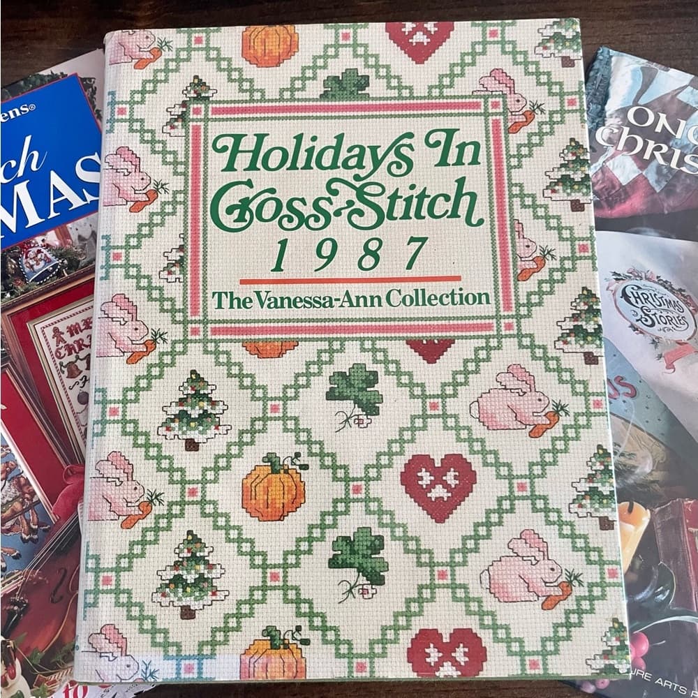 3 Cross-Stitch Hardback Vintage Books- Holiday & Christmas Patterns 1987-90’s - Thumbnail 3