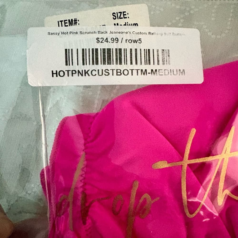NWT Hot Pink Bathing Suit Top and Bottoms~ Barbie Pink Two Piece Set Bikini - Thumbnail 4