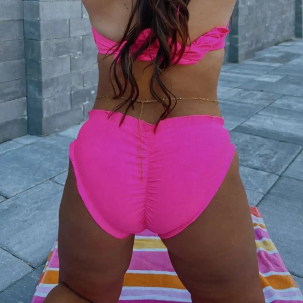 NWT Hot Pink Bathing Suit Top and Bottoms~ Barbie Pink Two Piece Set Bikini - Thumbnail 7