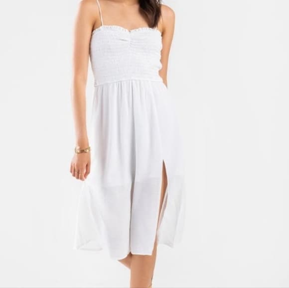 White Smocked Midi Dress~ NWT - Thumbnail 10