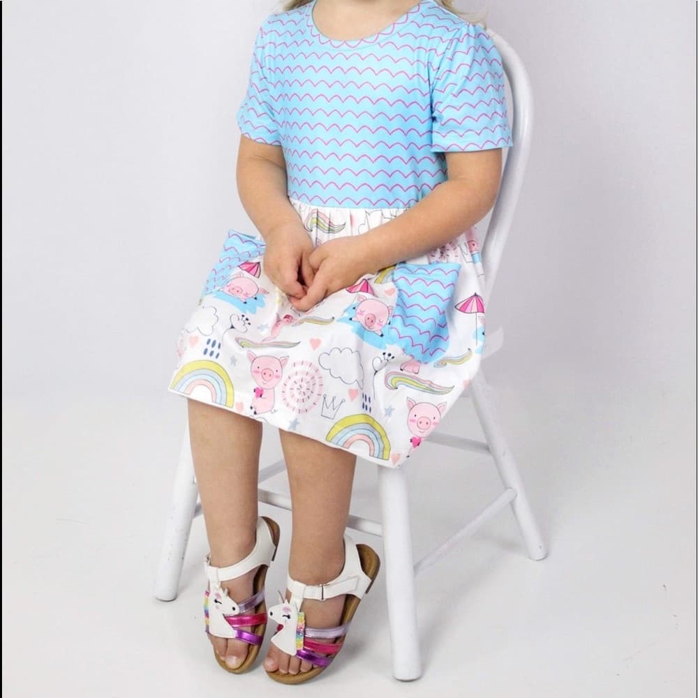 “Piggy Party” NWT Boutique Dress by Pete + Lucy Girls 10/12 - Thumbnail 5