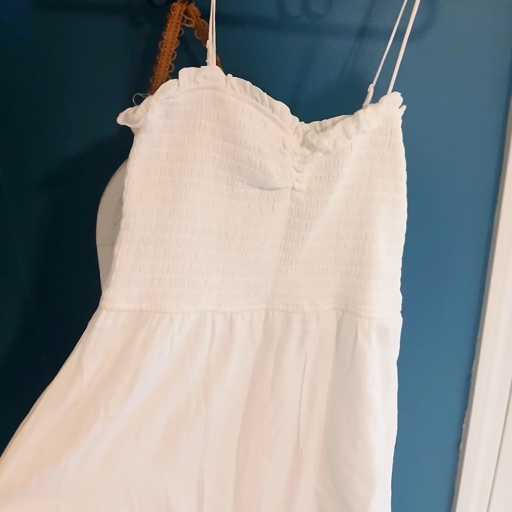 White Smocked Midi Dress~ NWT - Thumbnail 7