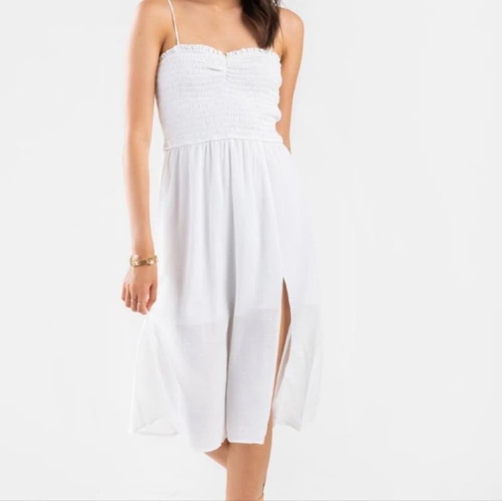 White Smocked Midi Dress~ NWT - Thumbnail 9