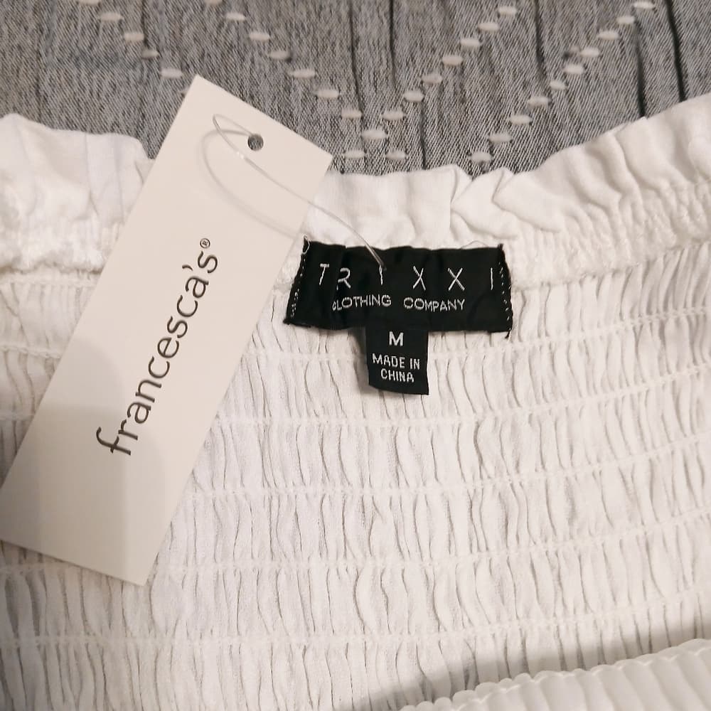 White Smocked Midi Dress~ NWT - Thumbnail 4