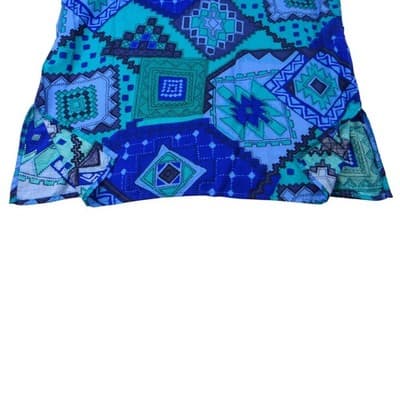 VTG Maygene Geometric Print Short Sleeve Button Up Shirt Women's Size Small Blue - Thumbnail 9