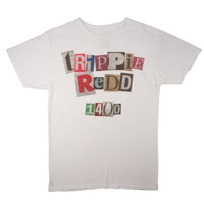 Trippie Redd 1400 Graphic T Shirt White Short Sleeve Men's Size Small
