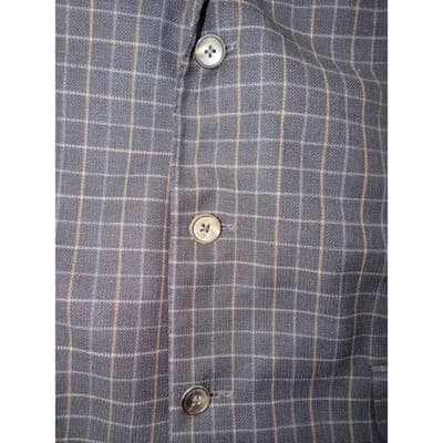 VTG Ermenegildo Zegna High Performance Blazer Men Dark Grey Plaid Wool Blend XL - Thumbnail 11
