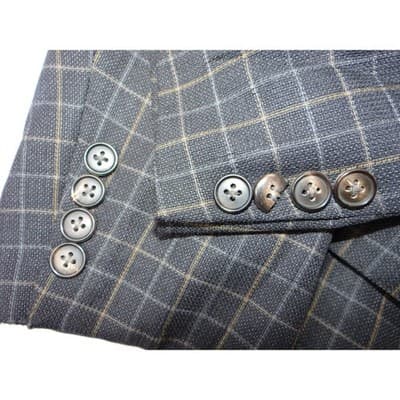VTG Ermenegildo Zegna High Performance Blazer Men Dark Grey Plaid Wool Blend XL - Thumbnail 9