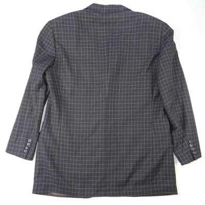 VTG Ermenegildo Zegna High Performance Blazer Men Dark Grey Plaid Wool Blend XL - Thumbnail 2