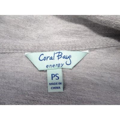 Coral Bay Energy Gray Full Zip Mock Neck Lace Up Side Jacket PS - Thumbnail 3