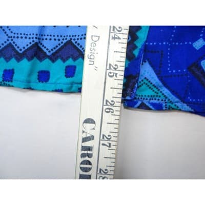 VTG Maygene Geometric Print Short Sleeve Button Up Shirt Women's Size Small Blue - Thumbnail 11