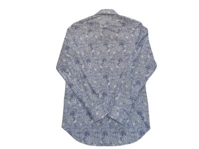 CON.STRUCT Slim Fit Men's Dress Shirt Blue Paisley Pattern - Thumbnail 5