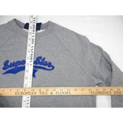 Vintage Rte 66 Super Star Graphic Sweatshirt Grey Medium Cotton Polyester Blend - Thumbnail 4