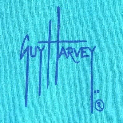 Guy Harvey Youth XL Turquoise Blue Marlin Fish Graphic Short Sleeve T-Shirt - Thumbnail 4