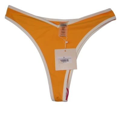 NWT-Kittenish by Jessie James Decker Orange Thong Bikini Bottoms Size XL - Thumbnail 4