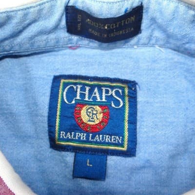 Vintage Chaps Ralph Lauren Men's Striped Button Down Shirt Long Sleeve Size L - Thumbnail 2