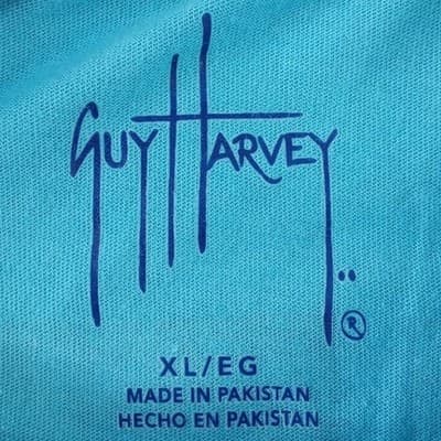 Guy Harvey Youth XL Turquoise Blue Marlin Fish Graphic Short Sleeve T-Shirt - Thumbnail 3