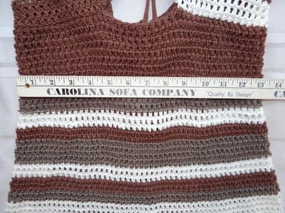 Handmade Crochet Striped Summer Dress - Thumbnail 3