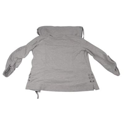 Coral Bay Energy Gray Full Zip Mock Neck Lace Up Side Jacket PS - Thumbnail 7
