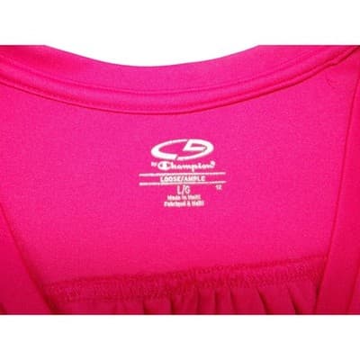 Champion Dark Pink V Neck Sleeveless Athletic Tank Top Size L G Loose Fit - Thumbnail 2