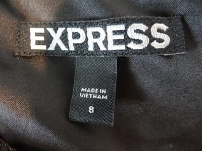 Express Black Lace Fit and Flare Dress with Front Zipper - Thumbnail 3