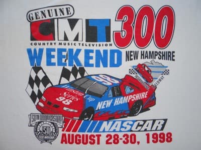 Vintage CMT 300 NASCAR Weekend New Hampshire T-Shirt 1998 - Thumbnail 4