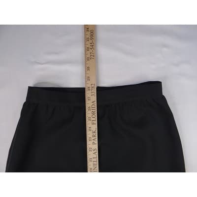 Vintage Black Maxi Skirt Elastic Waist Zipper Back Full Length Size 10 - Thumbnail 4