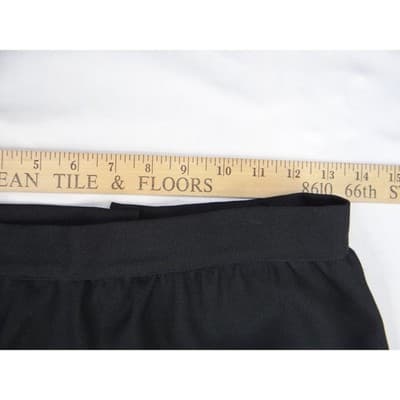 Vintage Black Maxi Skirt Elastic Waist Zipper Back Full Length Size 10 - Thumbnail 5