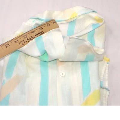 Leslie Ann Fashions Vintage Pastel Abstract Stripe Button Up Shirt Medium USA - Thumbnail 5