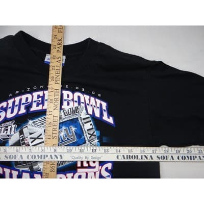 New York Giants Super Bowl XLII Champions Black Reebok T Shirt Men's Size L - Thumbnail 6