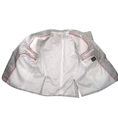 St. Patrick Mens 3XL Silver Floral Brocade Dinner Jacket Blazer & Bow Tie 508-6 - Thumbnail 2