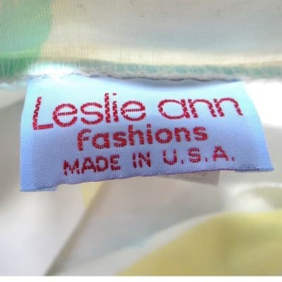 Leslie Ann Fashions Vintage Pastel Abstract Stripe Button Up Shirt Medium USA - Thumbnail 2