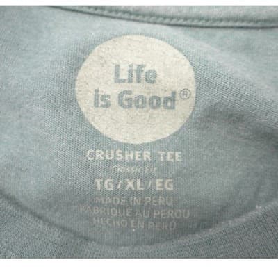 Life is Good Mens XL Green Gruntled Smiley Face Crusher Long Sleeve Graphic Tee - Thumbnail 2