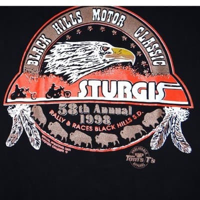 VTG Black Hills Motor Classic Sturgis 1998 Motorcycle Rally TShirt Mens Adult L - Thumbnail 4