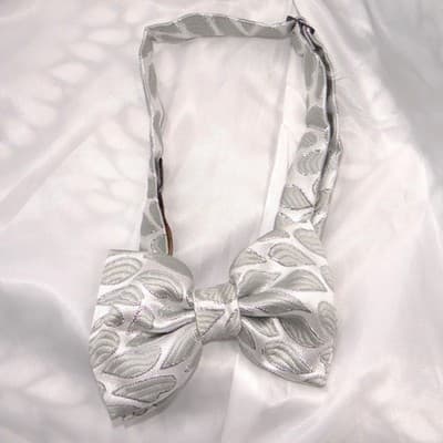 St. Patrick Mens 3XL Silver Floral Brocade Dinner Jacket Blazer & Bow Tie 508-6 - Thumbnail 7