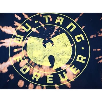Wu Tang Forever Tie Dye Bleached Black T Shirt Mens Large FEA Merch - Thumbnail 4