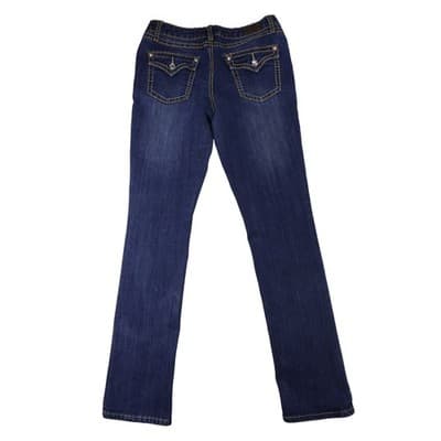 Earl Jean Blue Denim Bootcut Jeans Embellished Pockets Size 28 - Thumbnail 5