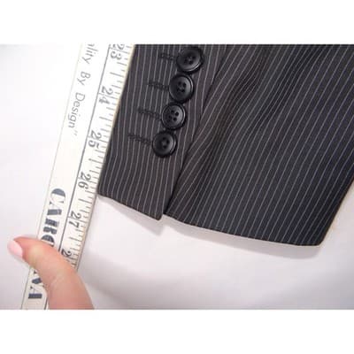 Insignia Collezione Men High Twist Microtech Super Deluxe Pinstripe Blazer Sz L - Thumbnail 15