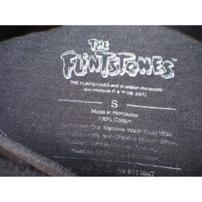 The Flintstones Graphic T Shirt Black Cotton Short Sleeve Crew Neck Kids Size S - Thumbnail 2