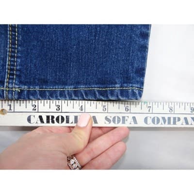 Earl Jean Blue Denim Bootcut Jeans Embellished Pockets Size 28 - Thumbnail 10