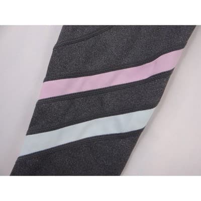 Bebe Sport Leggings Black Pink Blue Stripe Logo Athletic Activewear Size L - Thumbnail 4