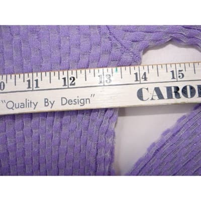 MNG MANGO Lavender Textured Knit Long Sleeve Sweater Top Sheer Sparkle Size S - Thumbnail 6