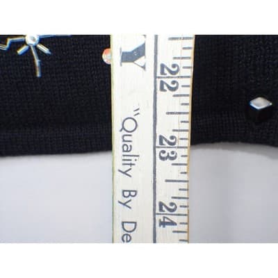 Vintage Heirloom Collectibles Sweater Cardigan Snowflake Beaded Sequin Black M - Thumbnail 10