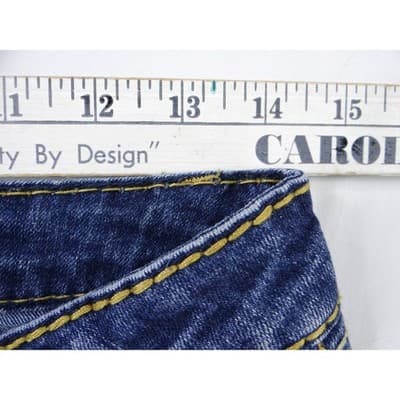 Earl Jean Blue Denim Bootcut Jeans Embellished Pockets Size 28 - Thumbnail 8