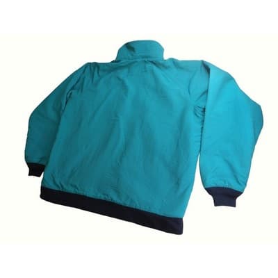 Vintage Lands End Teal Blue Fleece Lined Jacket Zip Up Collar L - Thumbnail 7