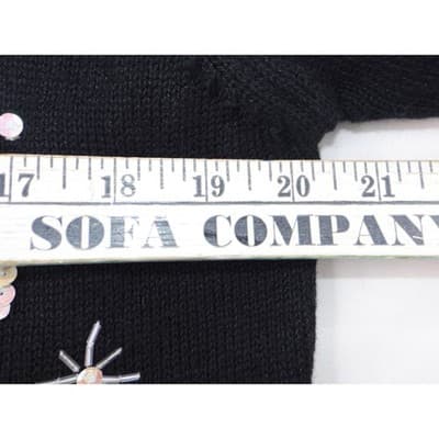 Vintage Heirloom Collectibles Sweater Cardigan Snowflake Beaded Sequin Black M - Thumbnail 9