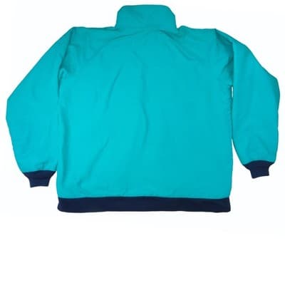 Vintage Lands End Teal Blue Fleece Lined Jacket Zip Up Collar L - Thumbnail 6