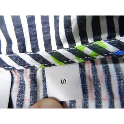 COLLUSION Mens Short Sleeve Button Up Size S Black White Stripe Graphic Print - Thumbnail 2