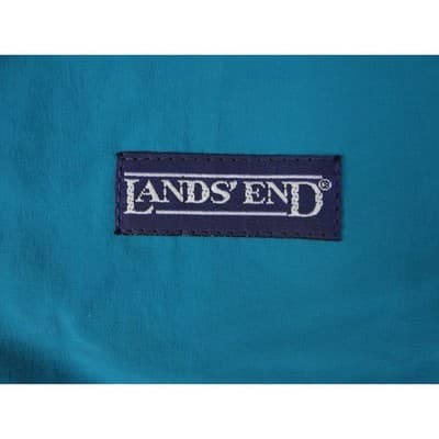 Vintage Lands End Teal Blue Fleece Lined Jacket Zip Up Collar L - Thumbnail 3